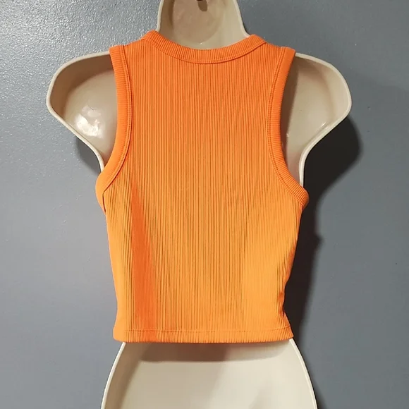 H&M Vibrant Orange Tank Vest Cropped Top - Picture 10 of 17